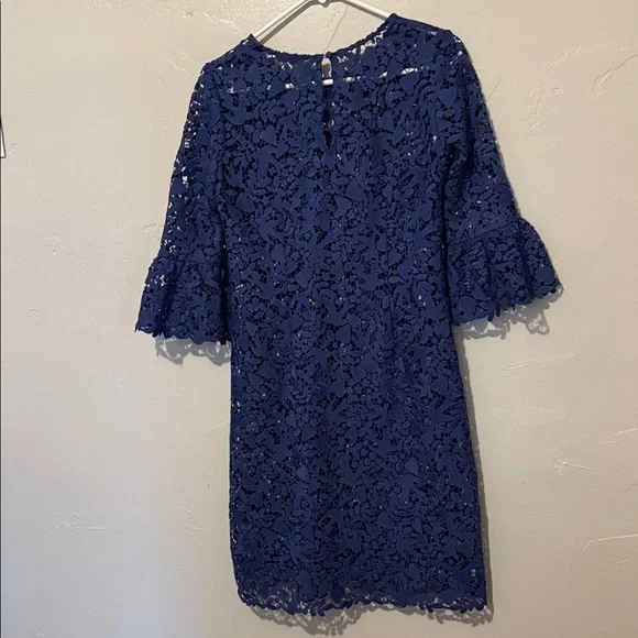 Boden Navy Lace Unique Sleeve Dress 2R - Picture 6 of 8